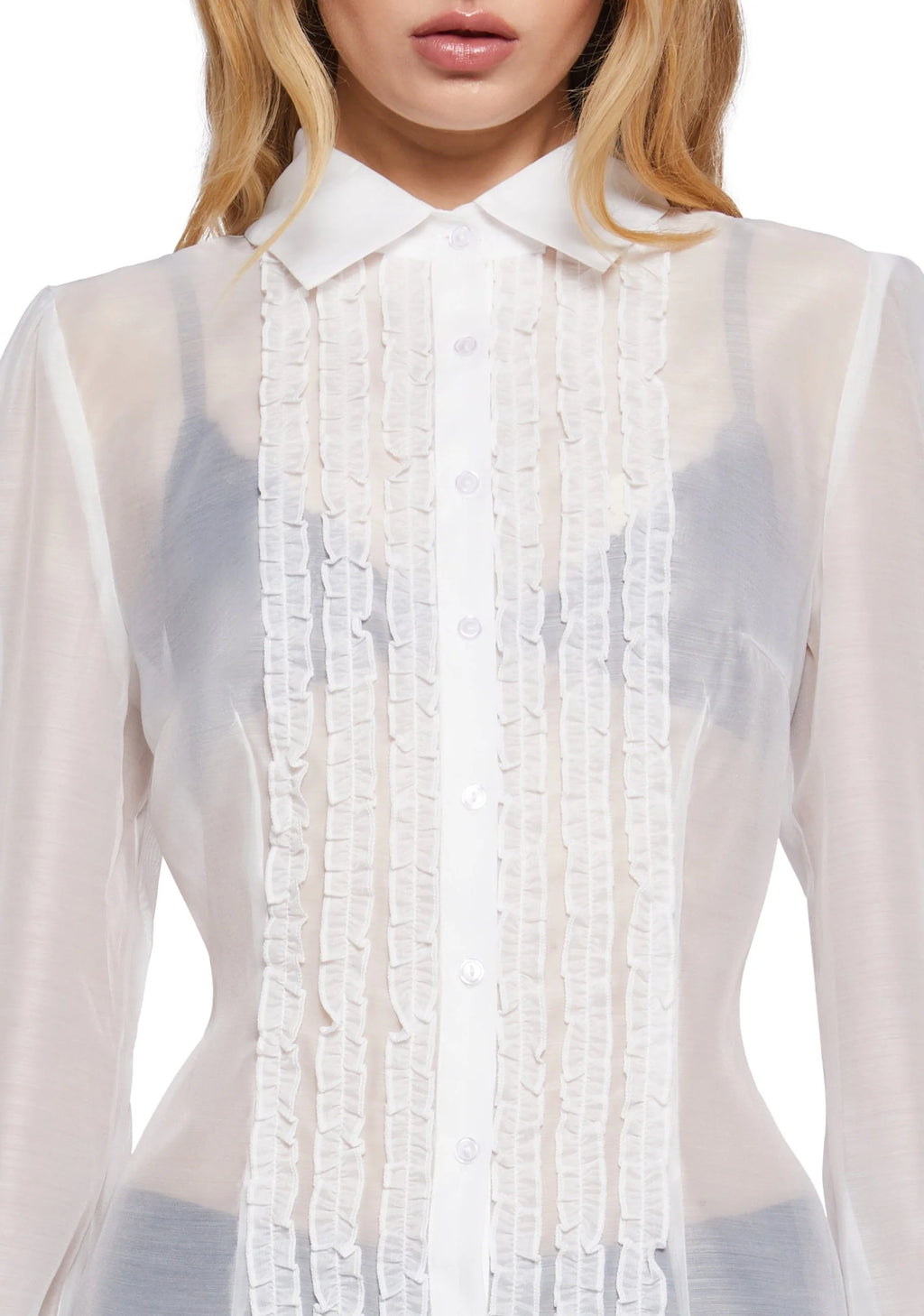 I Totally Paused Sheer Top-White