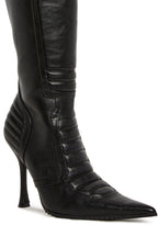 Motorcrossed Knee High Boots