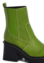 Off The Record Ankle Boots – Green