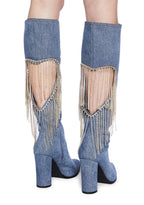 Jacqueline Heeled Boots – Denim