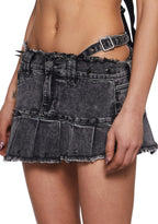 Asymmetrical Spiked Mini Skirt