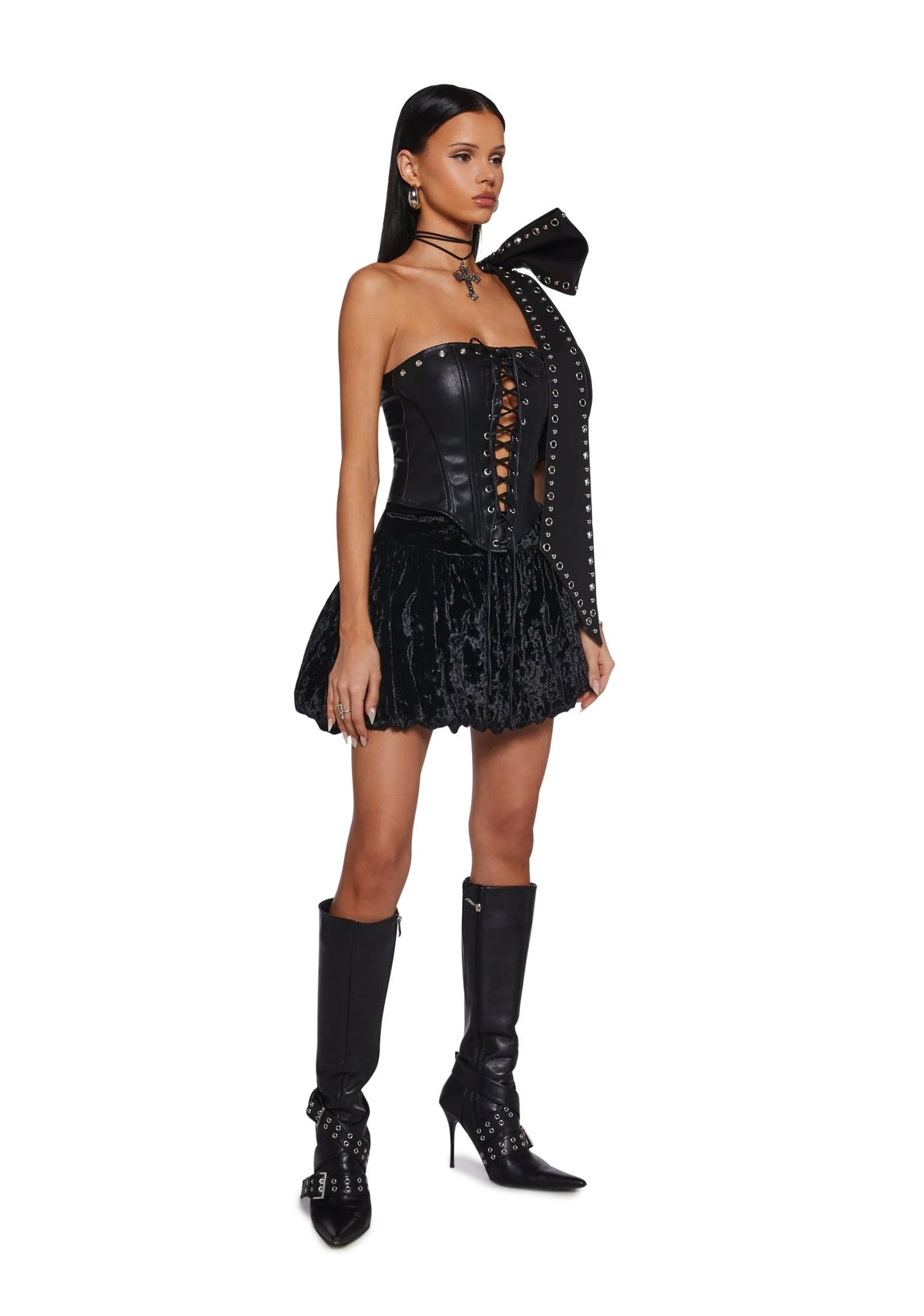 Midnight Crush Bubble Mini Skirt