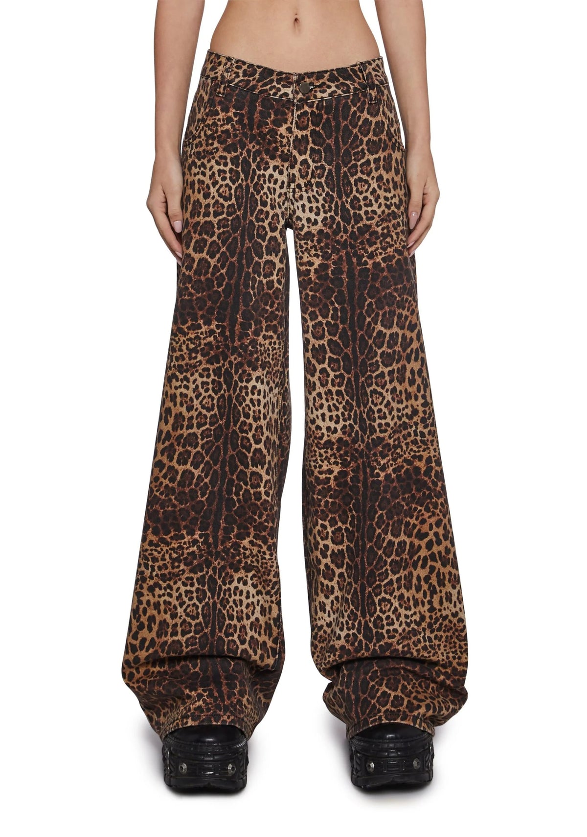 Sinful Attitude Wide Leg Jeans – Leopard