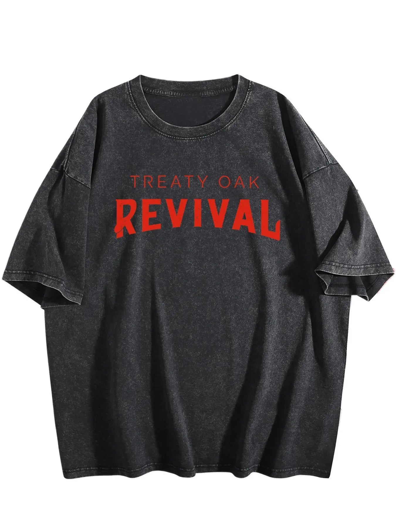 Retro Treaty Oak Revival Western Band 2025 Tour Merch Metal Rock Band Heavyweight Cotton Washed Shirt Oversize Lightweight Vintage Tee for Rock Fans Classic Streetwear Casual Top