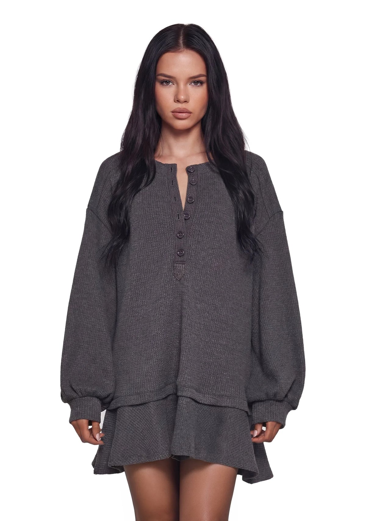 First Glances Trapeze Dress – Gray