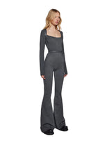 Pitch Open Back Jumpsuit – Gray