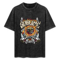 Holafish Oversized Acid Wash Vintage Sun Graphic T-Shirt Heavyweight Cotton Streetwear Casual Sassy Statement Tees for Men & Women
