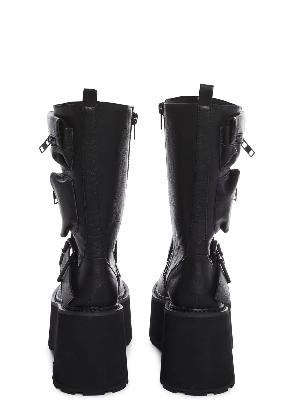Obsidian Platform Zip-Up Boots – Black
