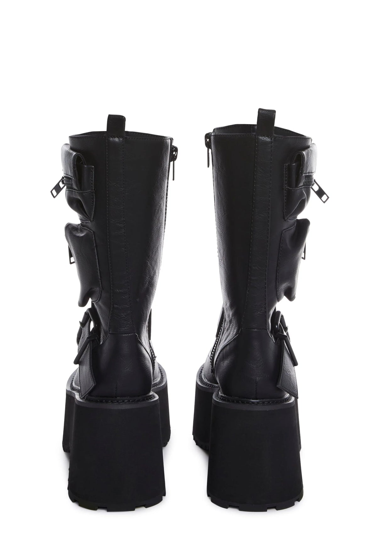 Obsidian Platform Zip-Up Boots – Black