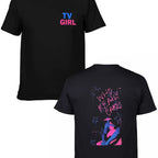 TV Girl Who Really Cares Graphic Tee, Indie Pop Band Tour Shirt, Vaporwave Aesthetic Streetwear, Washed Black Unisex Music Fan T-Shirt Breathable Long