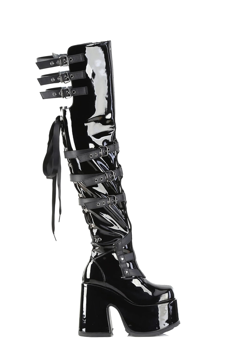 Camel-305 Platfform Thigh High Boots