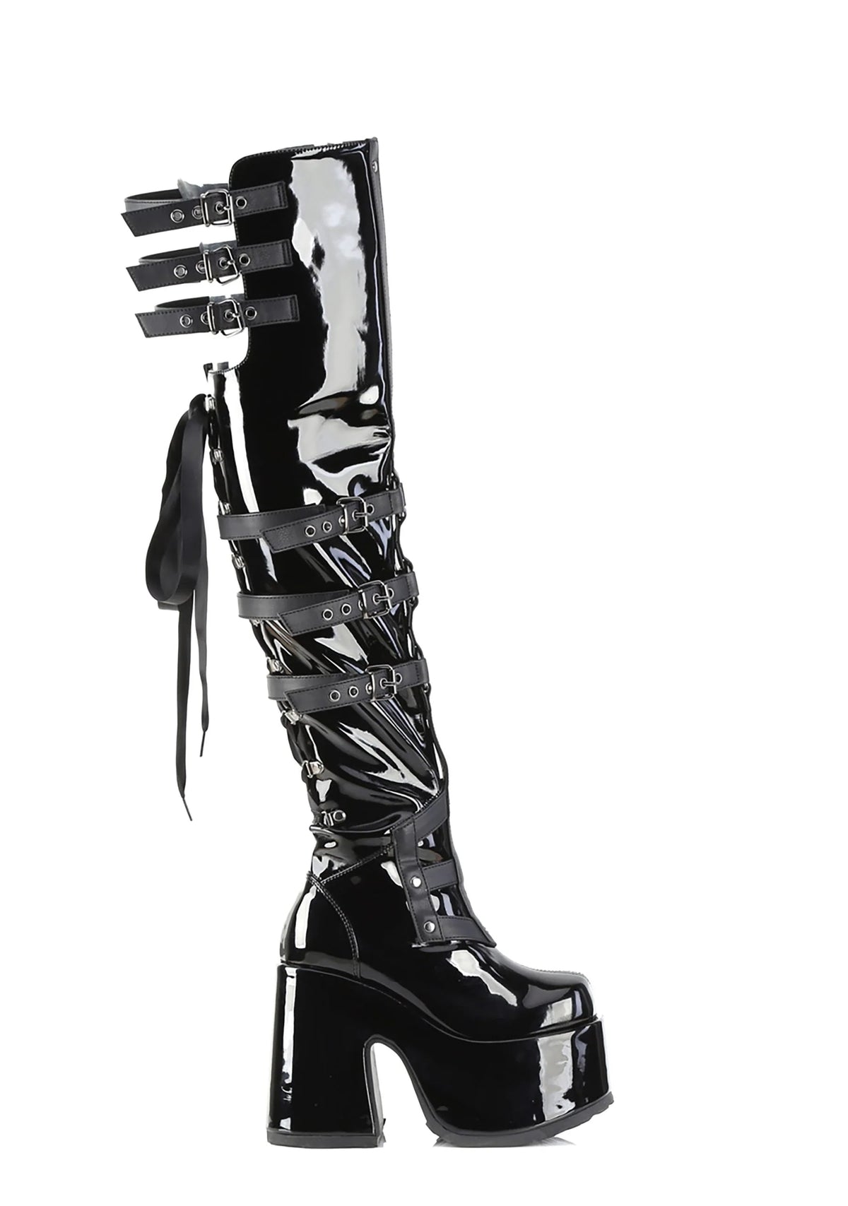 Camel-305 Platfform Thigh High Boots