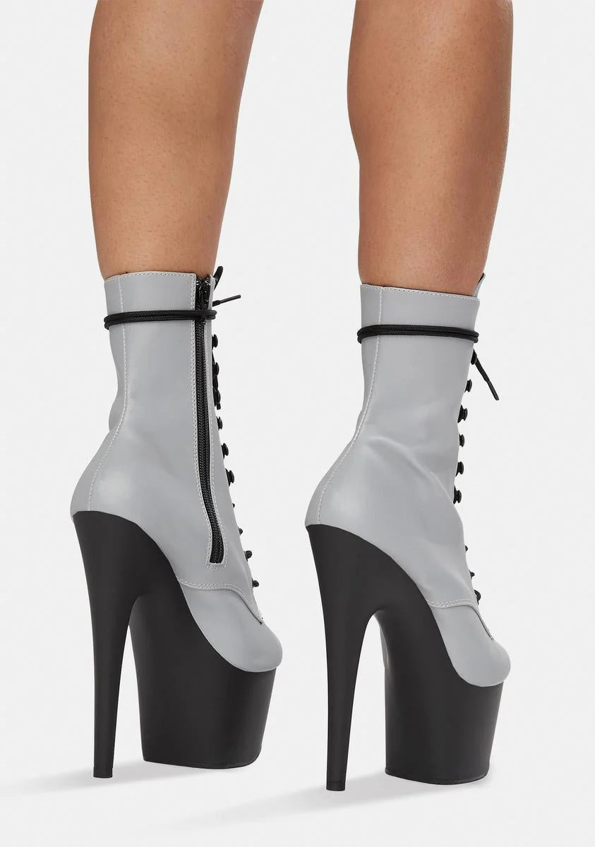 Own The Spotlight Reflective Platform Boots
