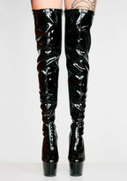 Adore-3063 Platform Thigh High Boots-Black