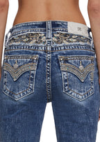 34″ Mid Rise Denim Jeans