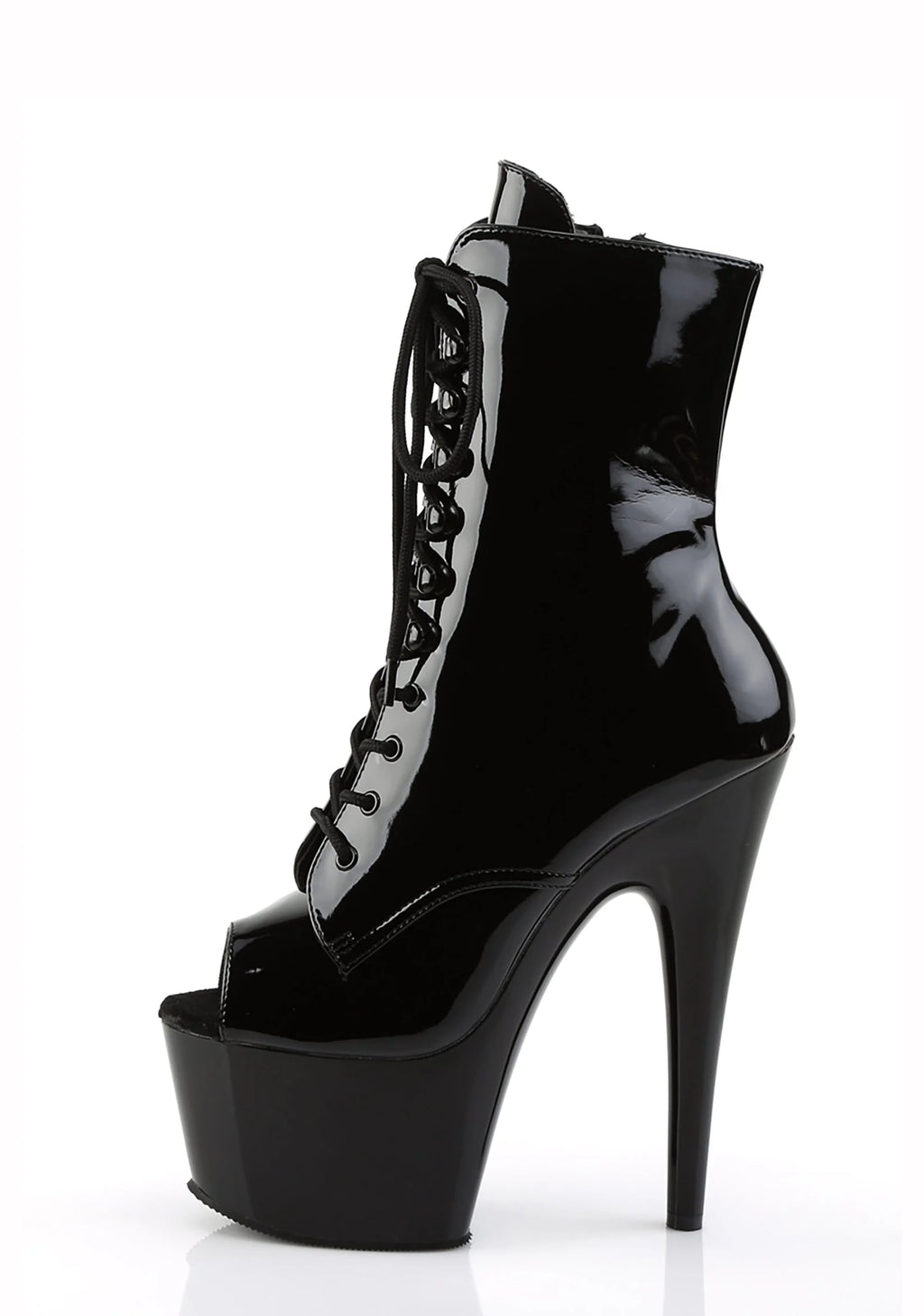 Adore-1021 Platform Peep Toe Ankle Boots-Black