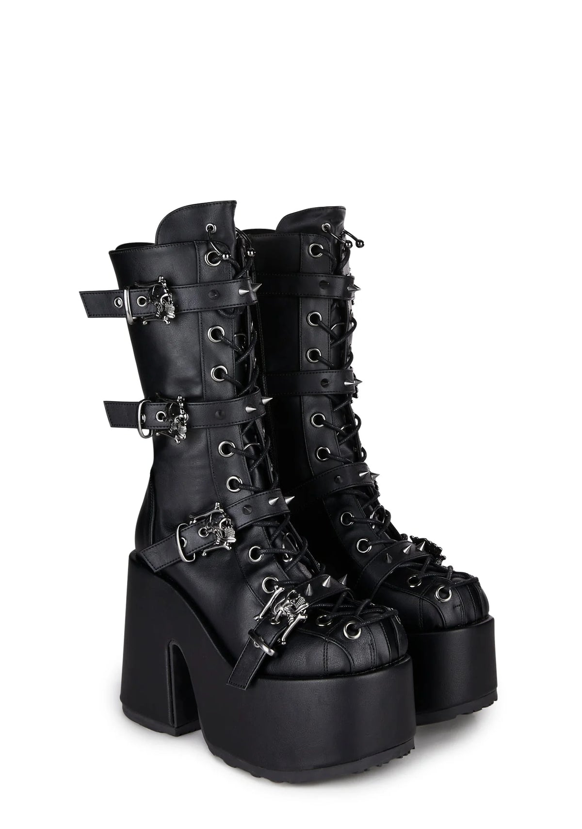 Camel-115 Platform Mid-Calf Boots
