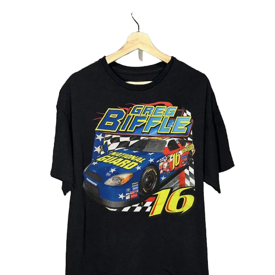 Vintage 90s Nasscar Greg BiffIe T-Shirt, Unisex Tee Sport Fan Gift