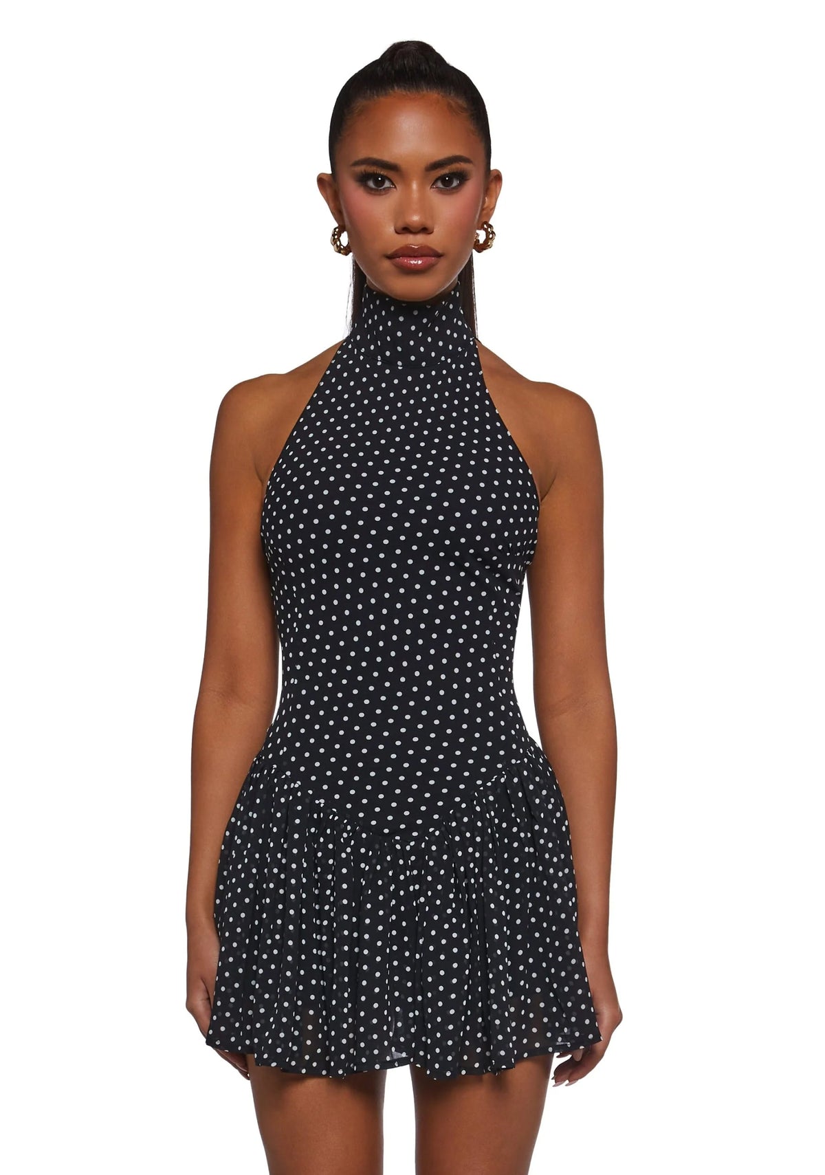 Main Character Polka Dot Dress – Black
