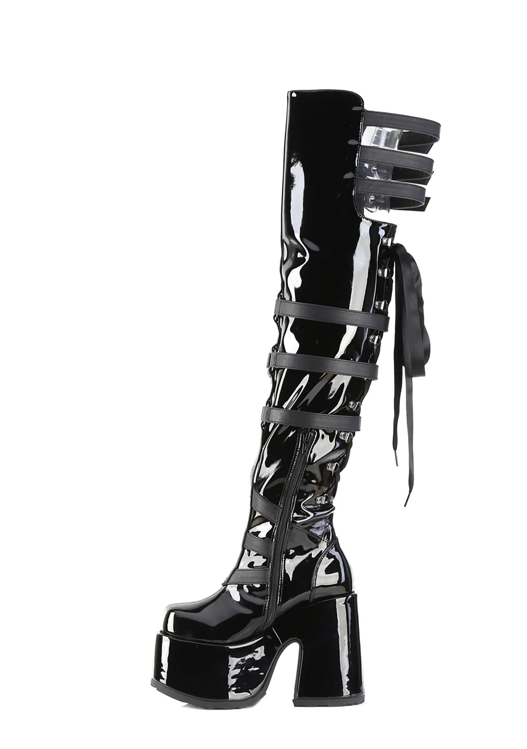 Camel-305 Platfform Thigh High Boots