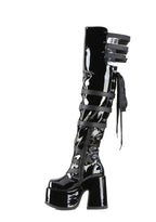 Camel-305 Platfform Thigh High Boots