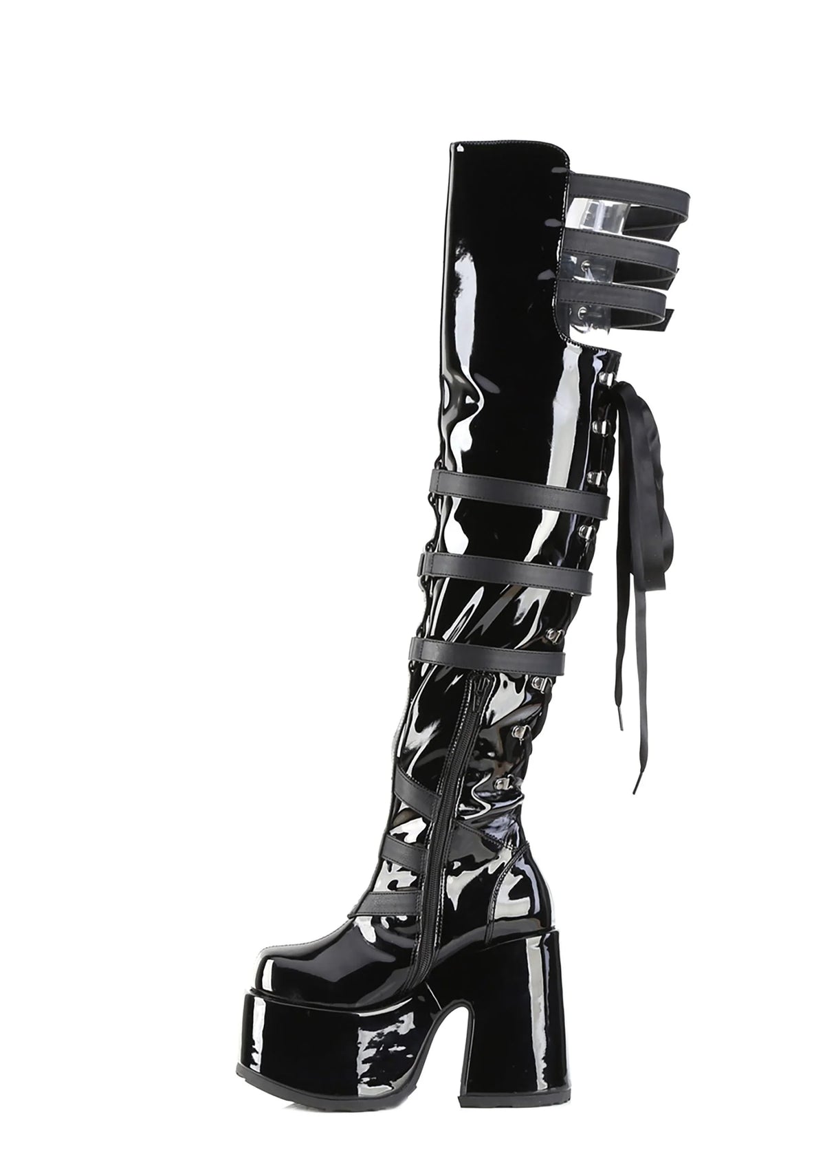 Camel-305 Platfform Thigh High Boots
