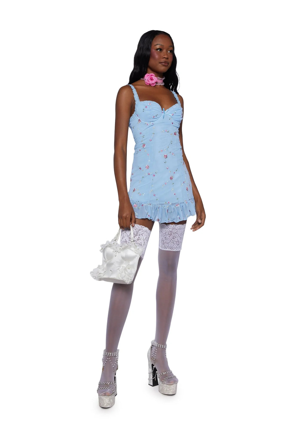 I’m Baby Mini Slip Dress – Light Blue