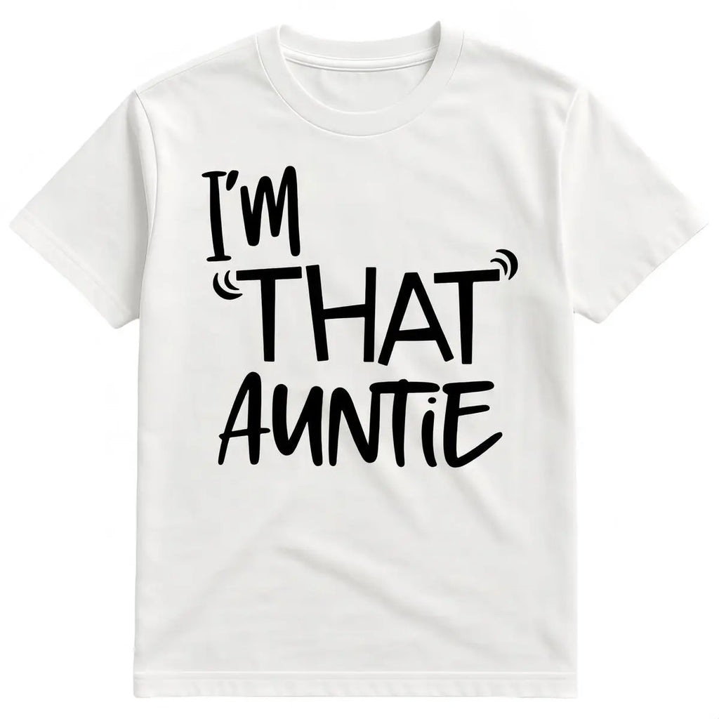 Cotton I'm That Auntie Funny Best Aunt Tee T-Shirt Women's SummerClassic Soft Crew Neck Tee Tops