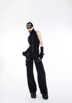 Warp Sleeveless Cargo Jumpsuit