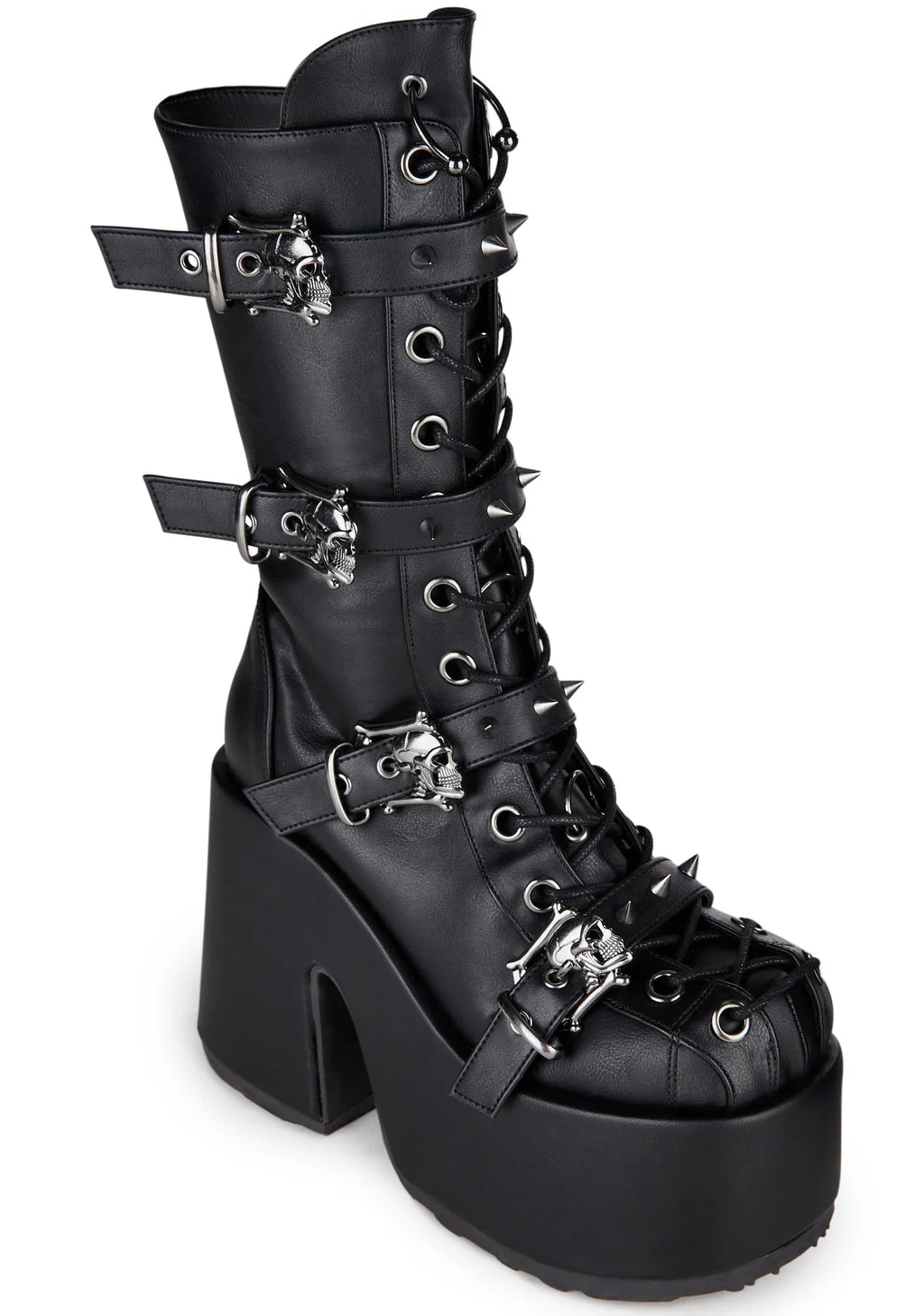 Camel-115 Platform Mid-Calf Boots