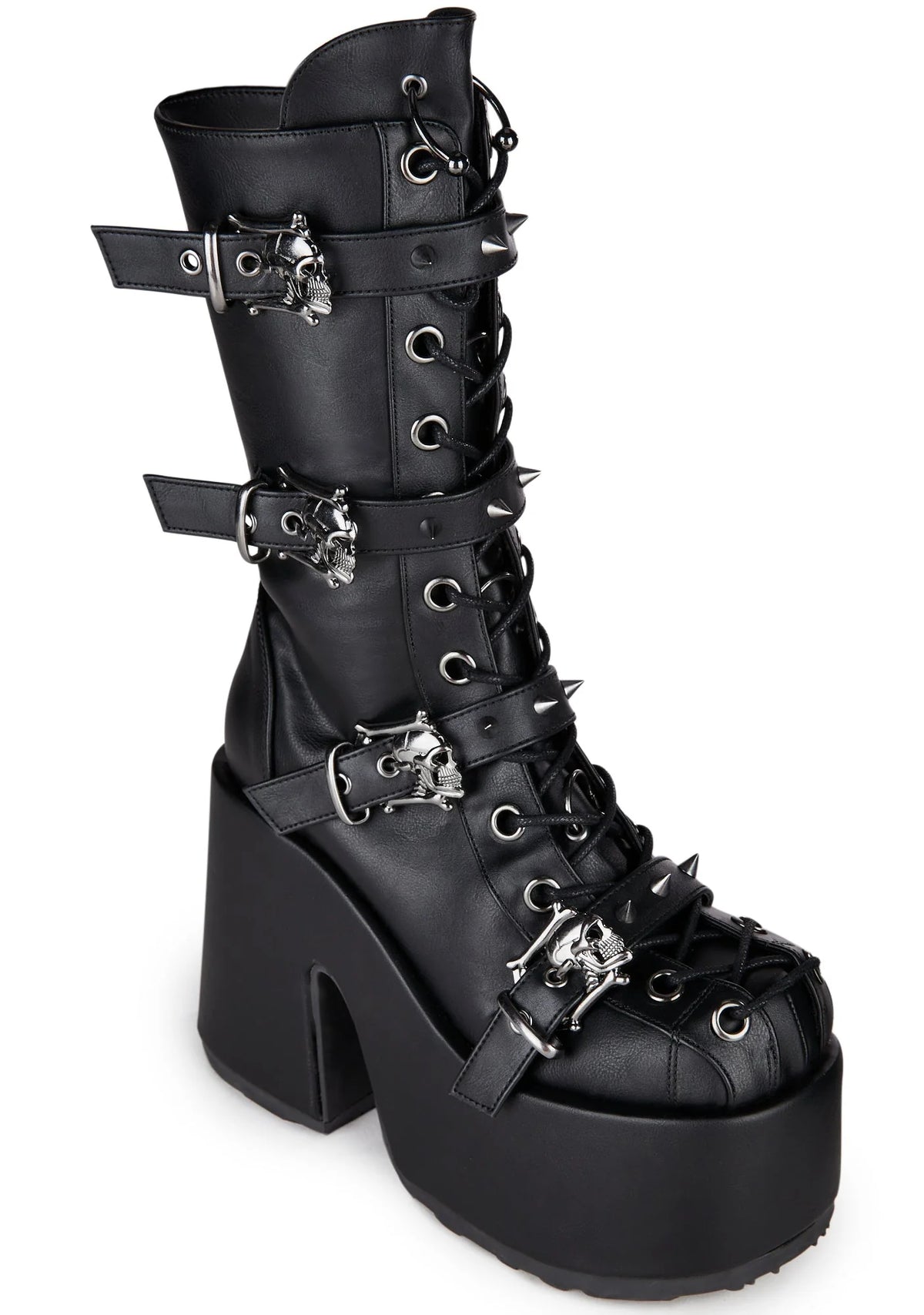 Camel-115 Platform Mid-Calf Boots