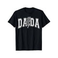 Summer t Shirts Dada Lightning Checkered Father'S Day Dad Grandpa T-Shirt 100% Cotton New Year Gift Fashion Friends Family Birthday S-XXXL Black 180g fabric weight