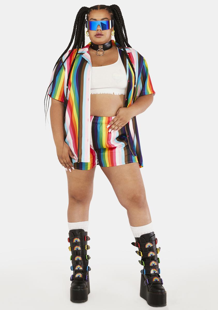 Plus United As One Striped Shorts