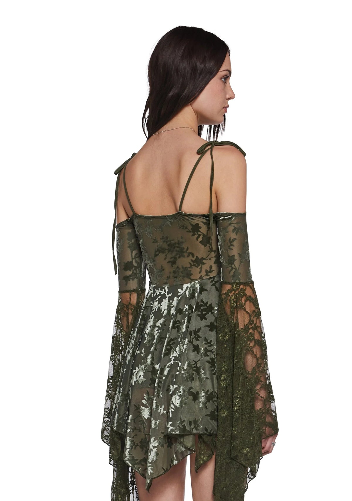 F is For Fairies Handkerchief Dress – Green Velvet Lace