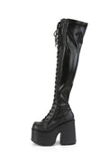 Camel-300 Platform Thigh High Boots