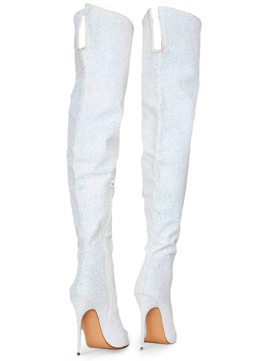 Courtly-3015 Glitter Thigh High Boots