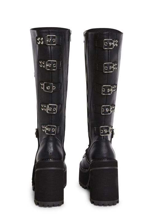 Assault-218 Platform Knee High Boots