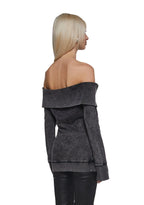 Style Off Washed Off The Shoulder Sweater