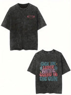 Men'S & Women'S Funny Gym T-Shirt - Vintage Washed Oversized Fit with "Everything Hurts & I'm Hungry" & "Get In Loser We're Going to the Gym" Slogans - Dark Gray Retro Workout Shirt with joyful Face & Motivational Print - Relaxed