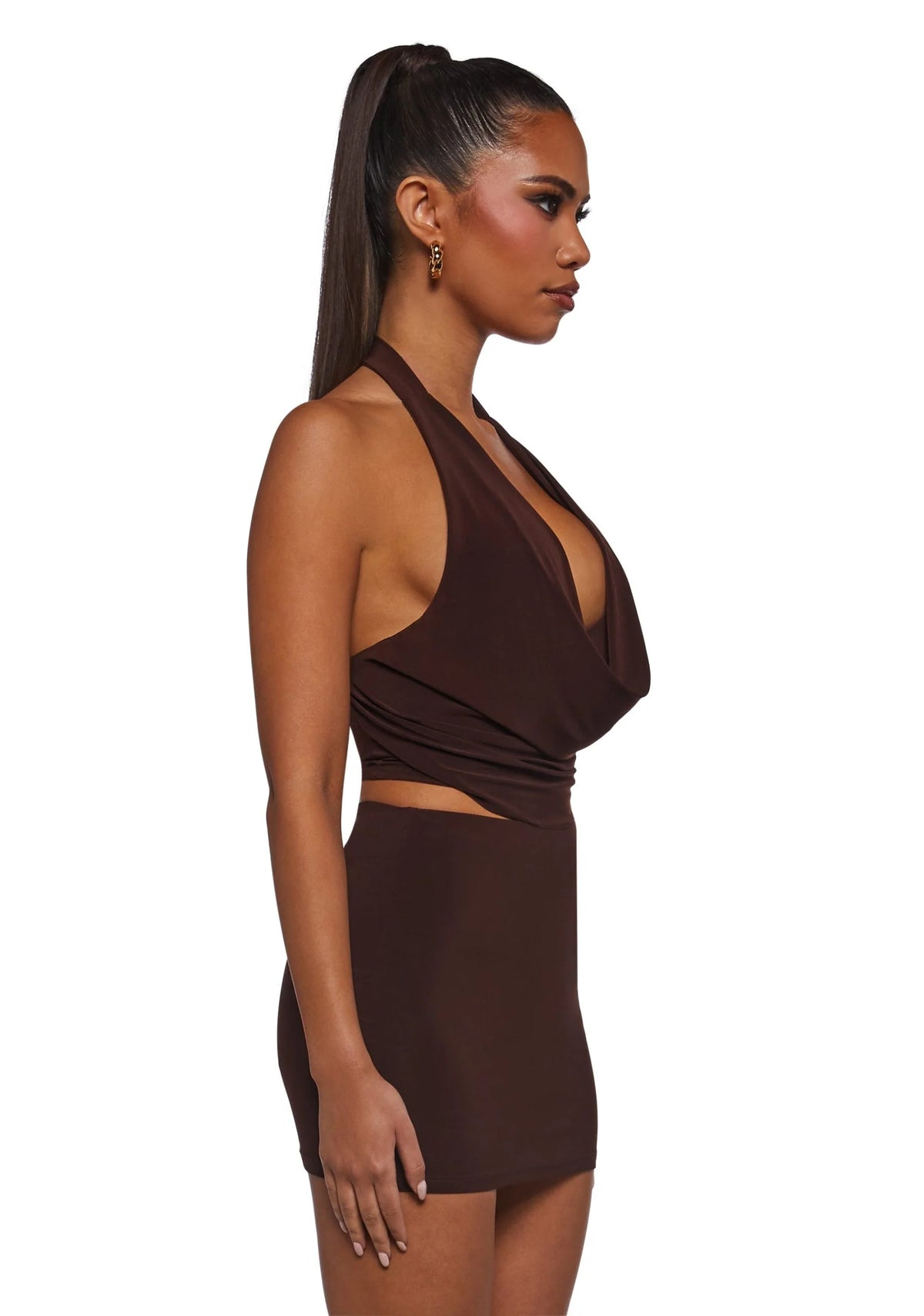 Chart Topper Skirt Set – Brown