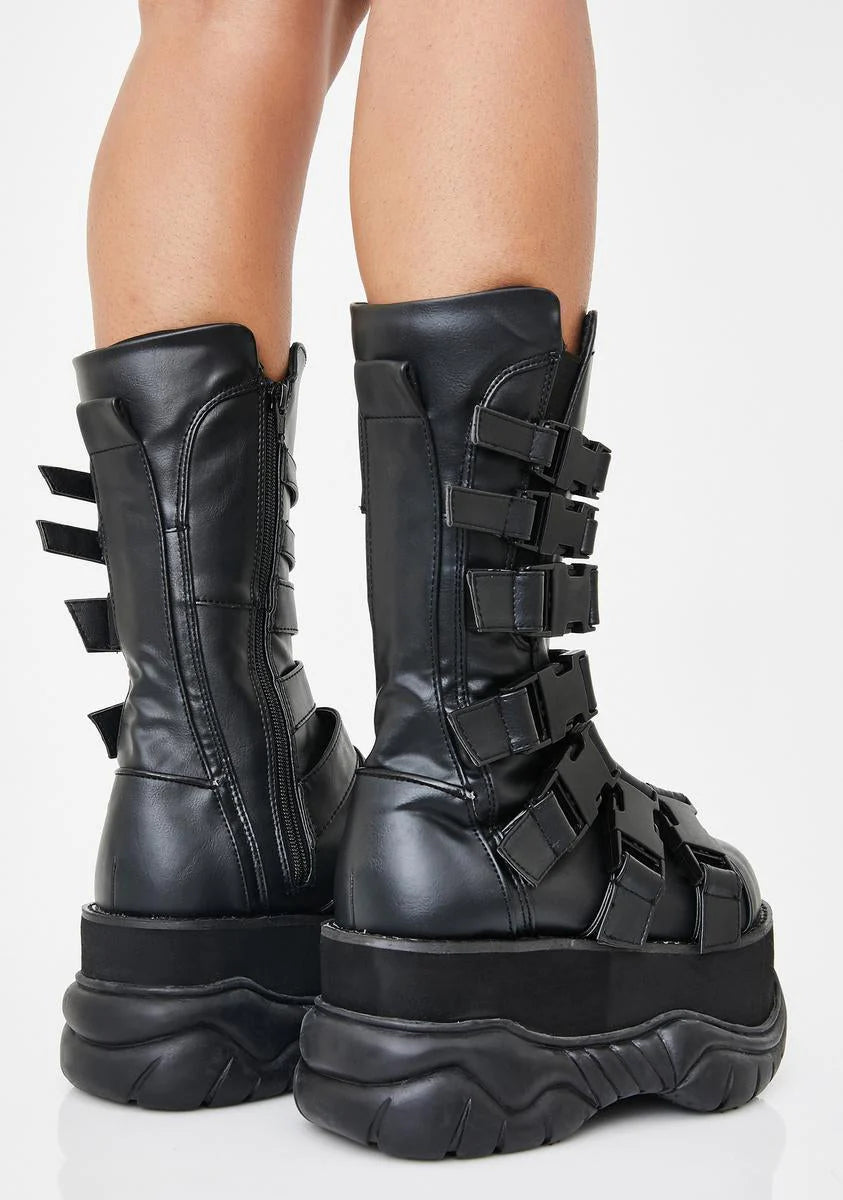 Neptune-210 Unisex Platform Mid-Calf Boots