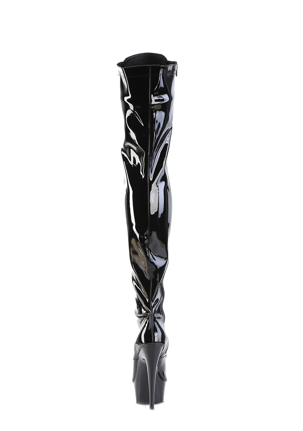 Delight-3019 Platform Thigh High Boots-Black