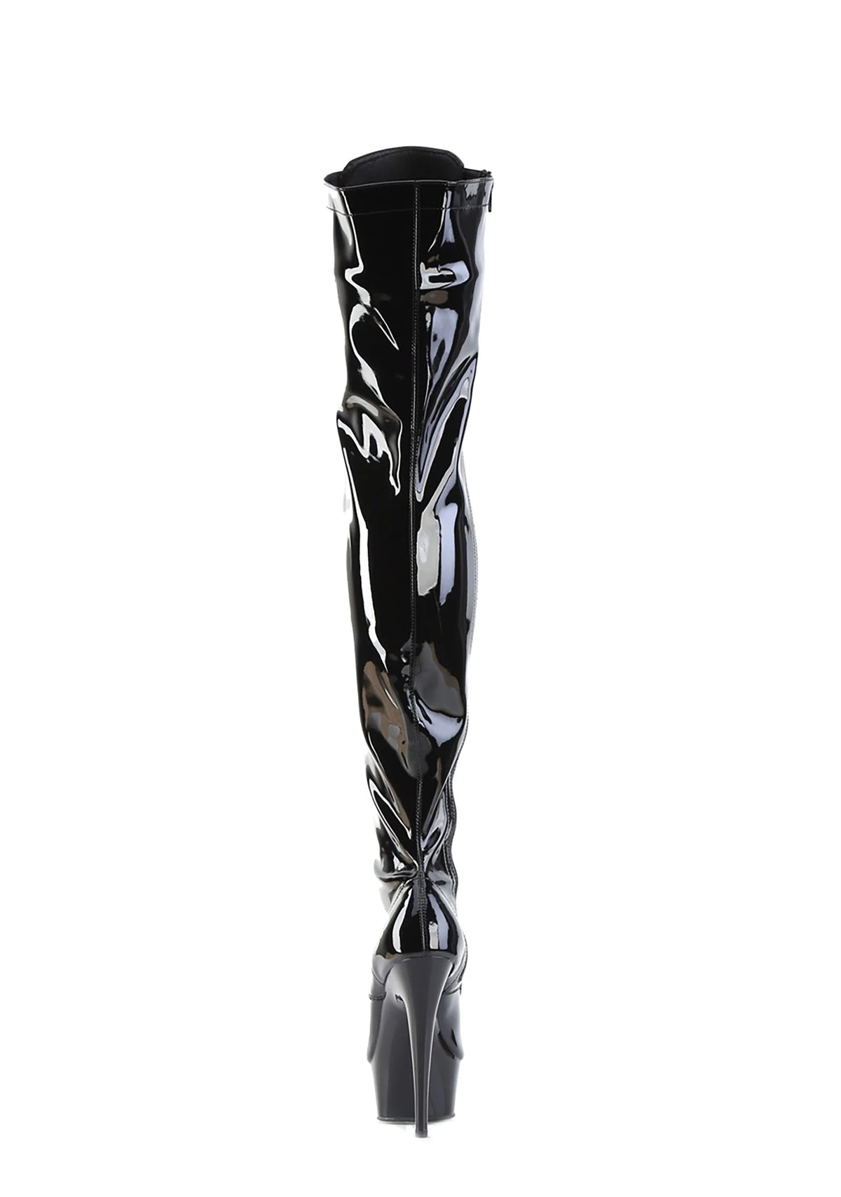 Delight-3019 Platform Thigh High Boots-Black