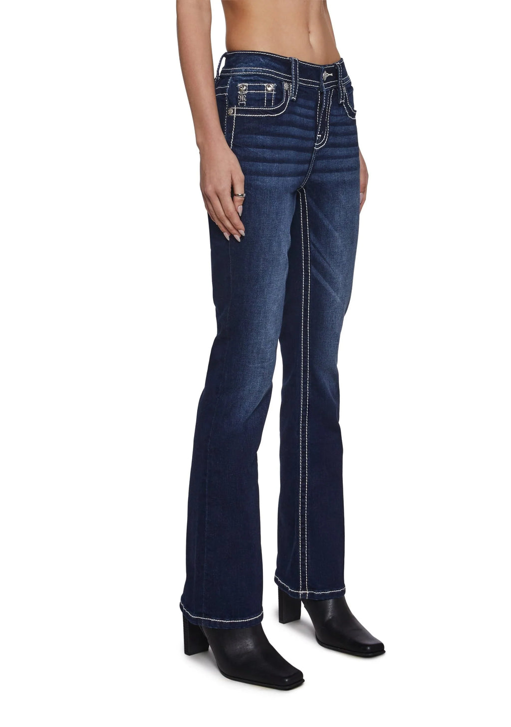 30″ Mid Rise Boot Cut Jeans