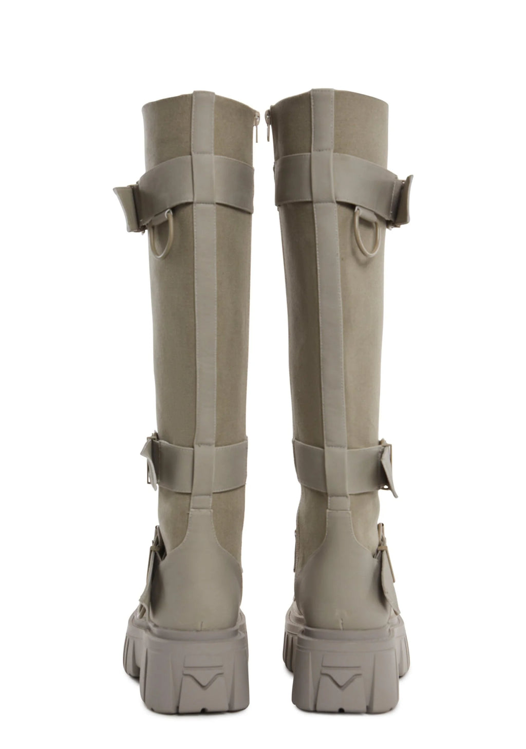 Low Traitor Knee High Boots – Light Gray
