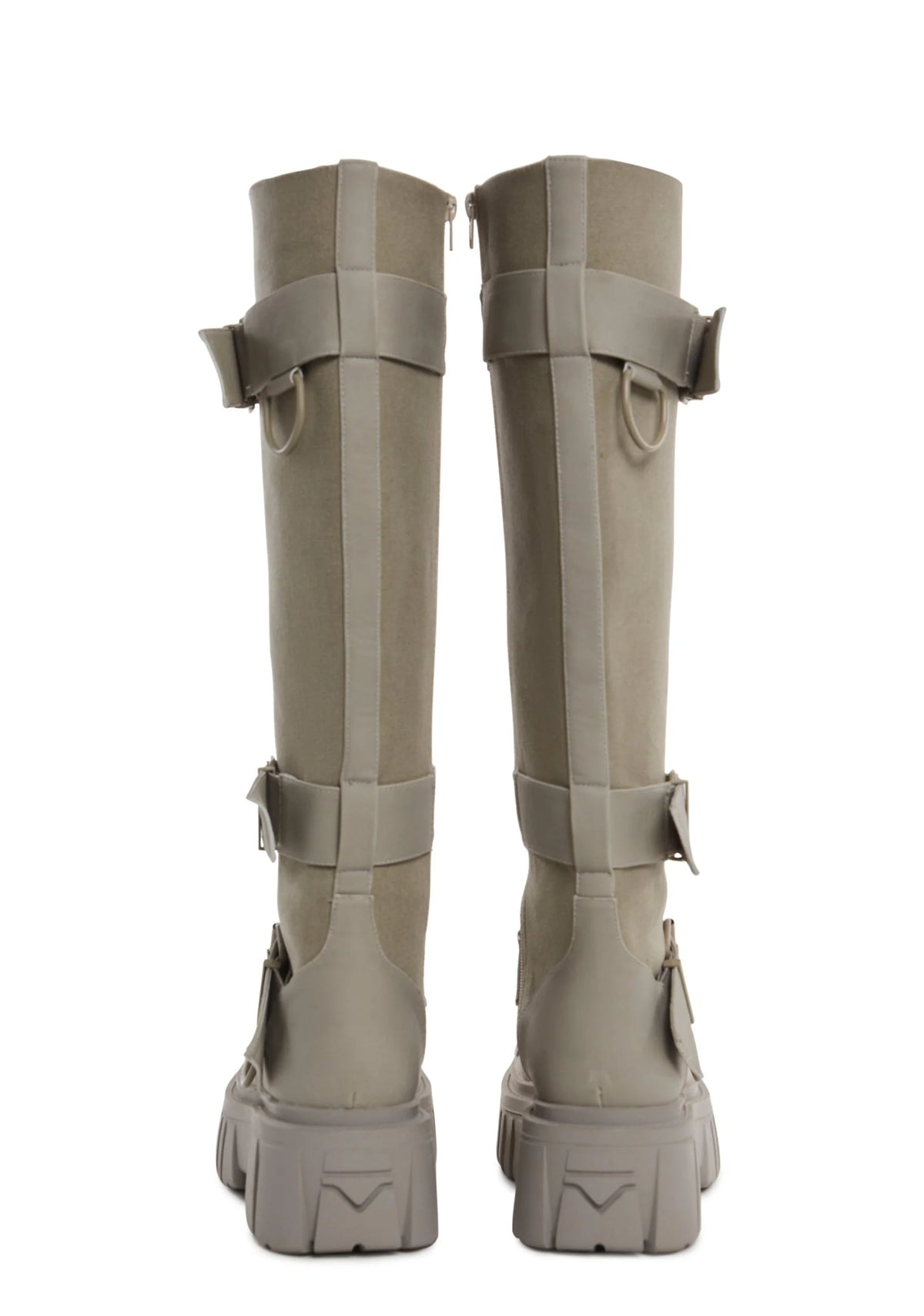 Low Traitor Knee High Boots – Light Gray