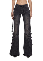 Level Up Cargo Fitted Jeans – Black