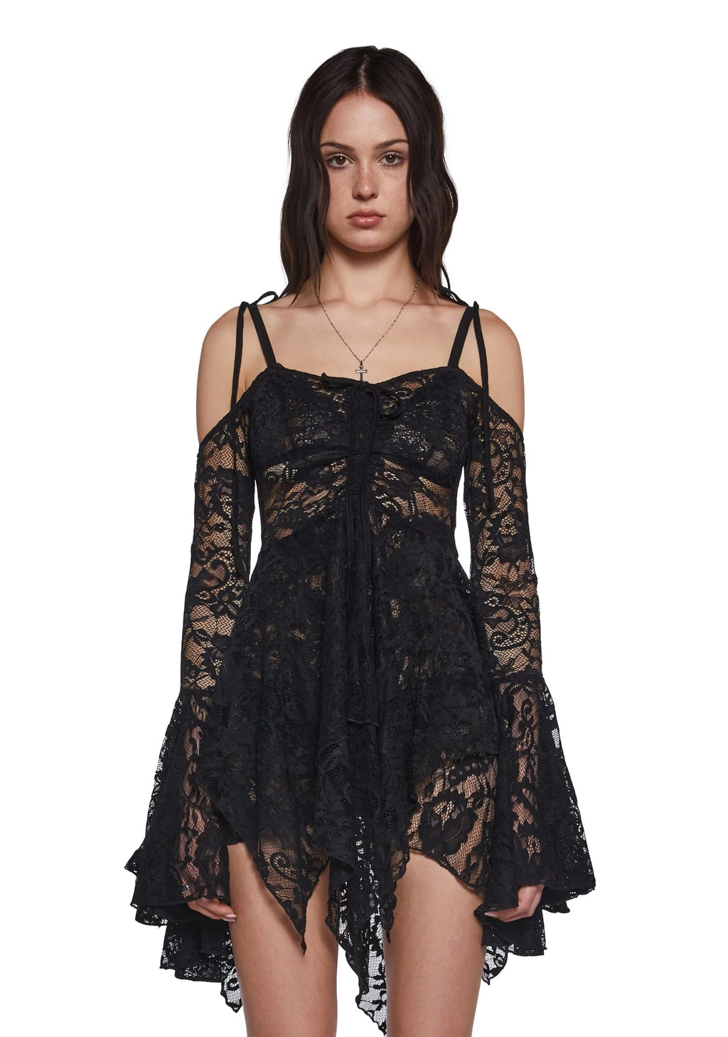 F is For Fairies Handkerchief Dress – Black Lace