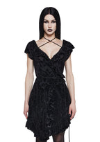 Wildflower Dreams Wrap Dress – Black
