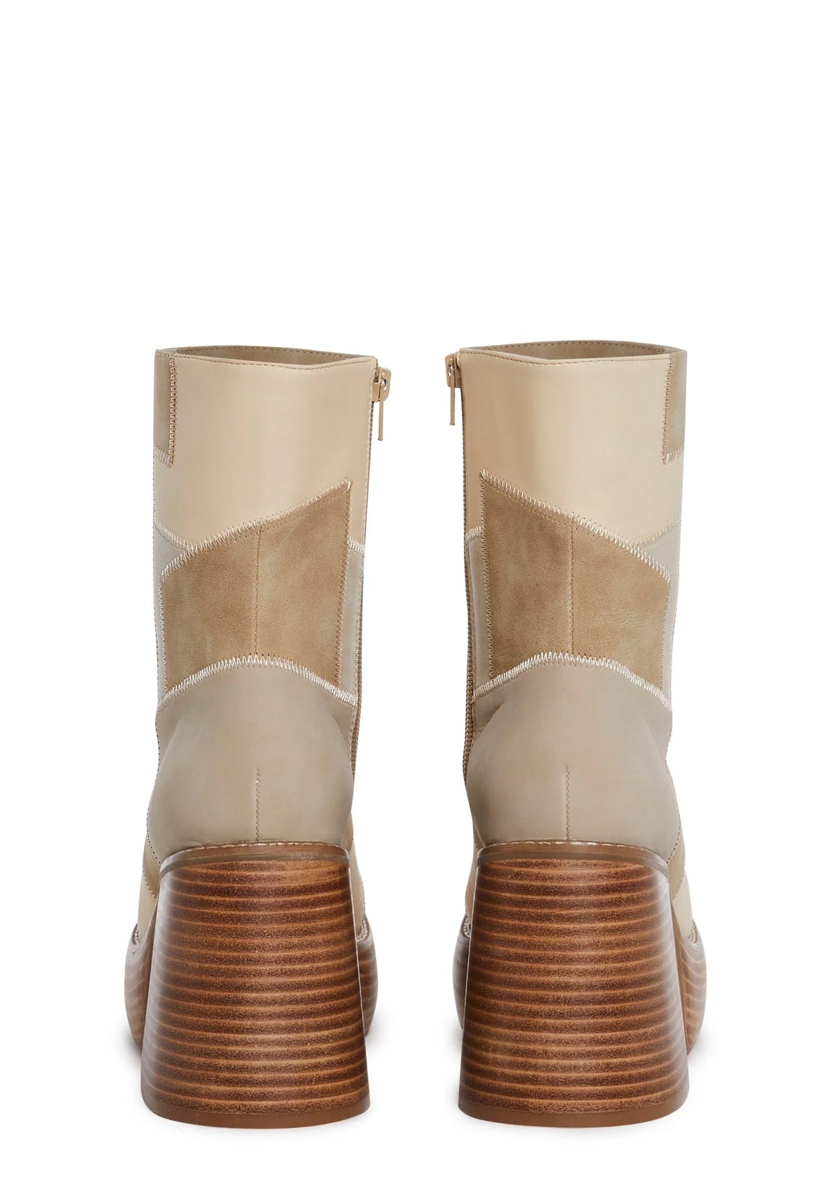 Winding Roads Ankle Boots – Beige